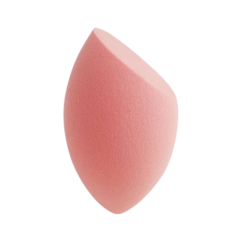 Pink makeup sponge on a white background